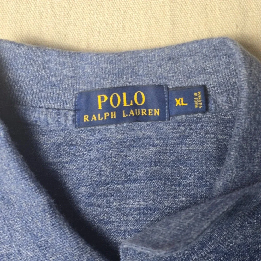 Polo‎ Ralph Lauren T-Shirt Blue Melange & Yellow Logo size XL